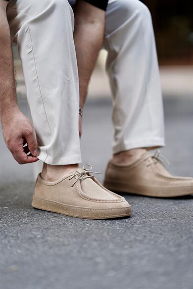Alvin X Bej Süet Erkek Deri Ayakkabı