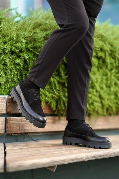 Anton Siyah Erkek Deri Ayakkabı