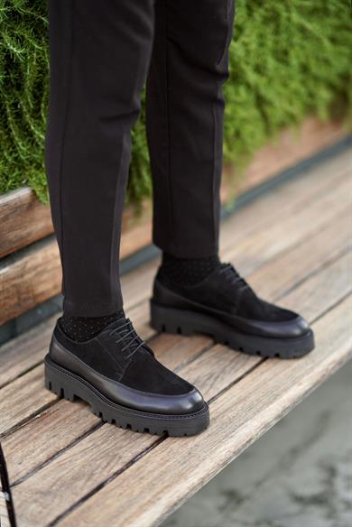 Anton Siyah Erkek Deri Ayakkabı