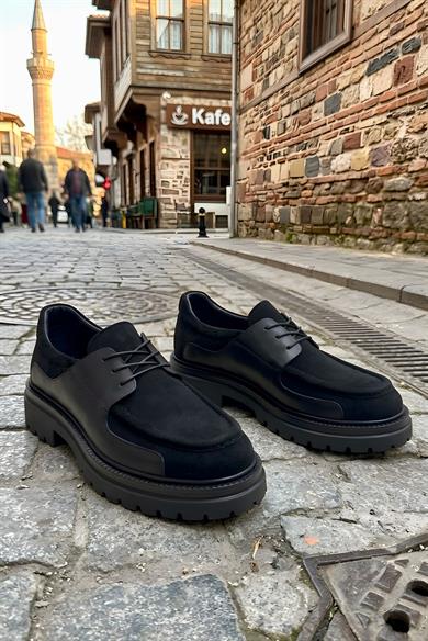 Arsen Siyah Erkek Deri Ayakkabı