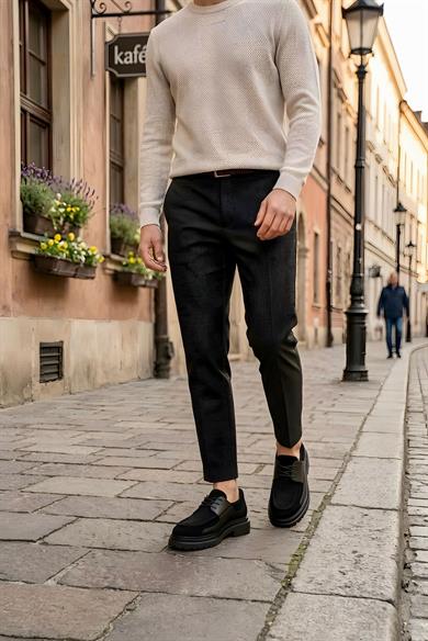 Arsen Siyah Erkek Deri Ayakkabı