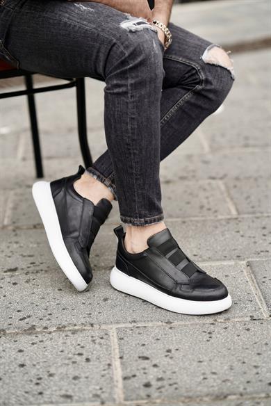 Balde Siyah-Beyaz Erkek Deri Ayakkabı