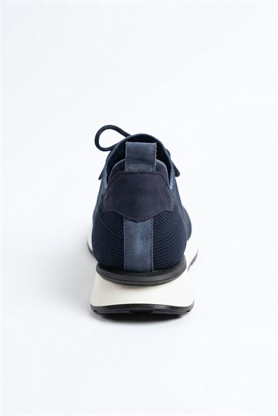 Delta Lacivert Mavi Triko & Hakiki Deri Sneaker