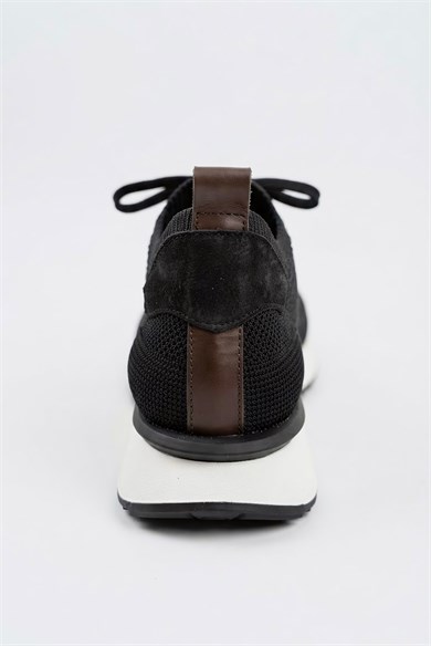 Delta Siyah-Kahve Triko & Hakiki Deri Sneaker