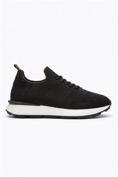 Delta Siyah-Kahve Triko & Hakiki Deri Sneaker