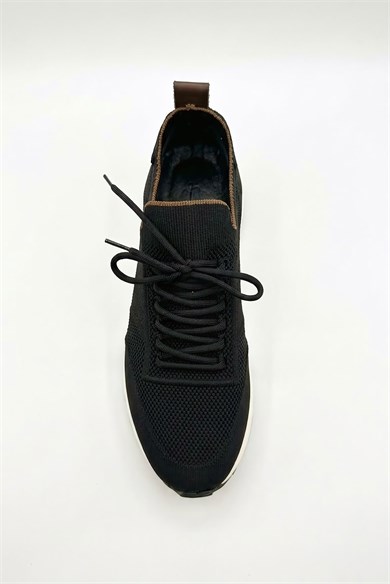 Delta Siyah-Kahve Triko & Hakiki Deri Sneaker