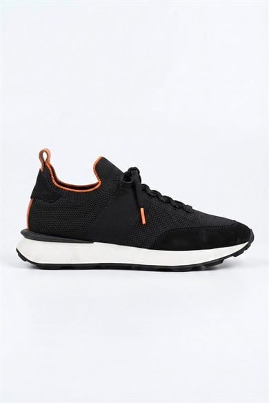 Delta Siyah-Turuncu Triko & Hakiki Deri Sneaker