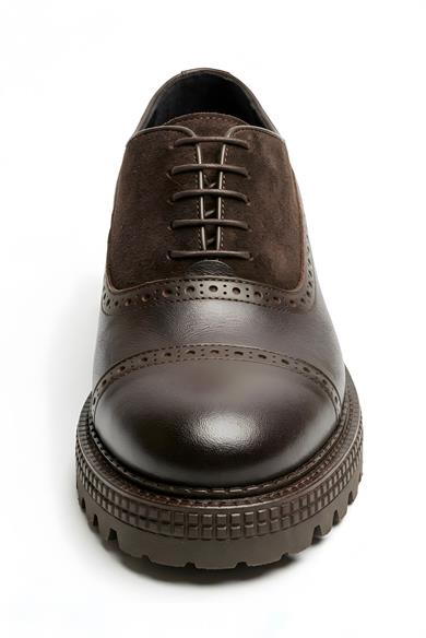 Derick Kahverengi Deri-Süet Erkek Deri Ayakkabı