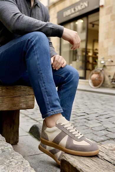 Diogo Bej-Gri Erkek Deri Ayakkabı