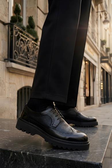 Ernesto Siyah Erkek Deri Ayakkabı