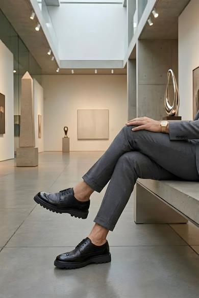 Ernesto Siyah Erkek Deri Ayakkabı