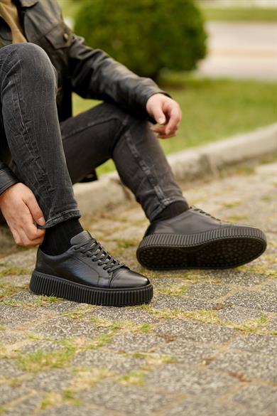 Esteban Siyah Erkek Deri Ayakkabı