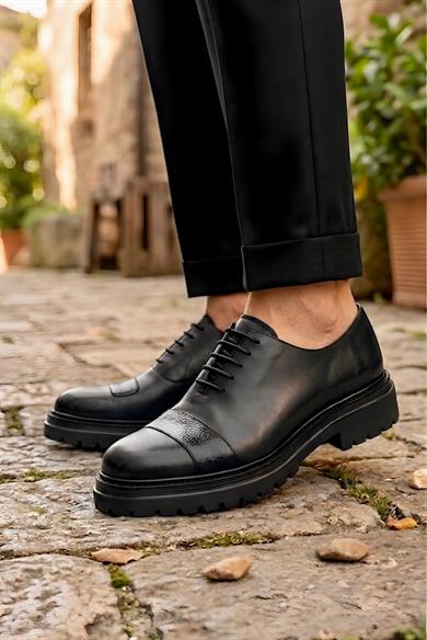 Felipe Siyah Erkek Deri Ayakkabı