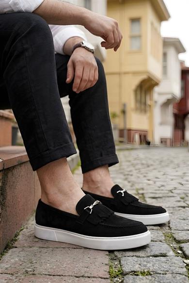 Fibula Siyah Süet Erkek Deri Ayakkabı