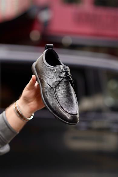 Flex Ful Siyah Erkek Deri Ayakkabı