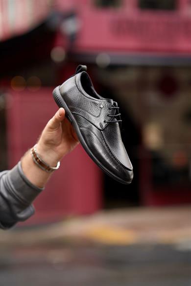 Flex Ful Siyah Erkek Deri Ayakkabı