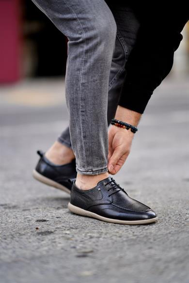 Flex Siyah Erkek Deri Ayakkabı