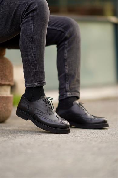 Gavin Siyah Erkek Deri Ayakkabı