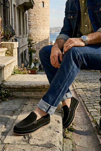 Gustavo Siyah Süet Erkek Deri Ayakkabı