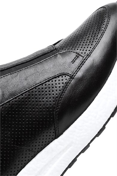 Hunter Hakiki Deri Siyah Erkek Sneaker