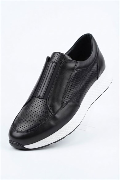 Hunter Hakiki Deri Siyah Erkek Sneaker