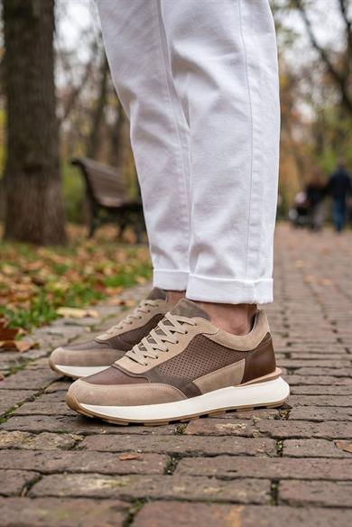 Leon Bej-Kahve Erkek Deri Ayakkabı