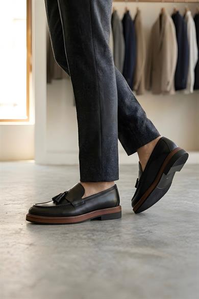 Lopes Siyah Erkek Deri Ayakkabı