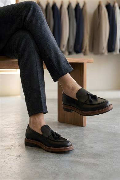 Lopes Siyah Erkek Deri Ayakkabı