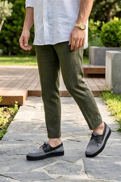 Luis Gri-Siyah Süet Erkek Deri Ayakkabı