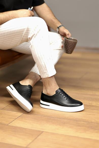 Martin Siyah Erkek Deri Ayakkabı