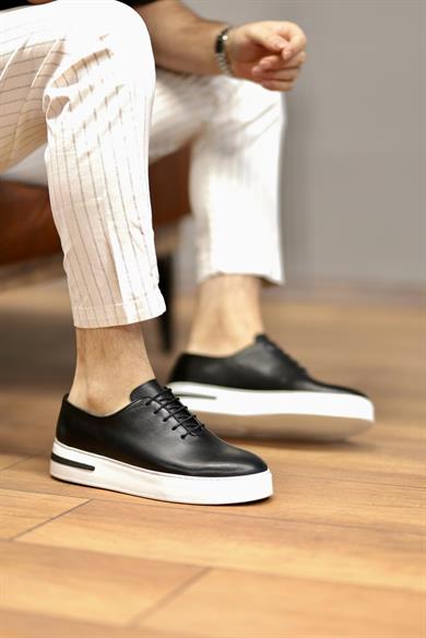 Martin Siyah Erkek Deri Ayakkabı