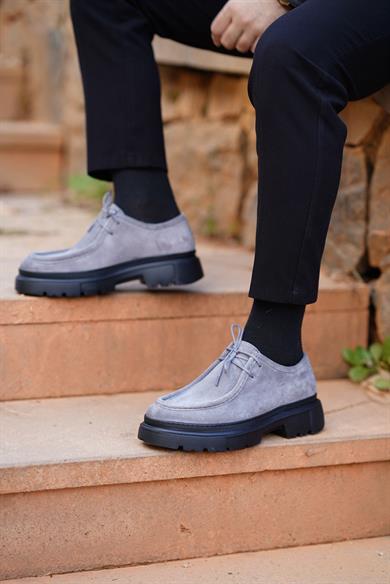 Mateo Gri Süet Erkek Deri Ayakkabı