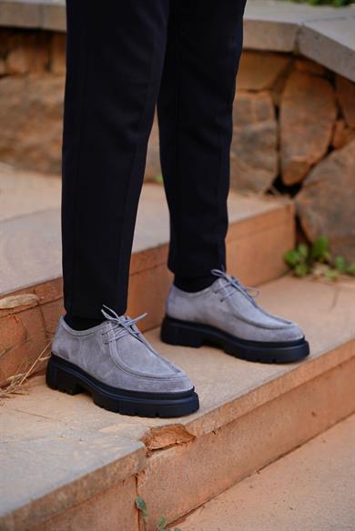 Mateo Gri Süet Erkek Deri Ayakkabı