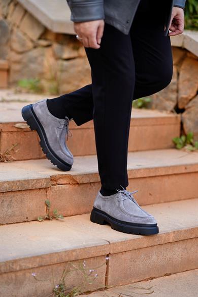 Mateo Gri Süet Erkek Deri Ayakkabı