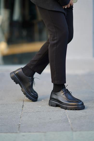 Mateo Siyah Erkek Deri Ayakkabı