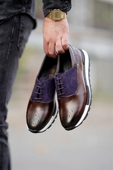 Matya Kahve-Laci Erkek Deri Ayakkabı