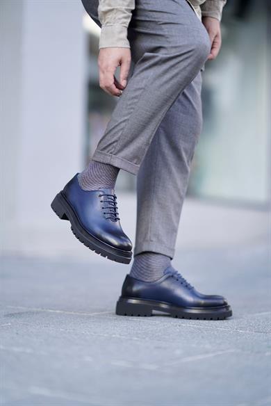 Osvaldo Lacivert Erkek Deri Ayakkabı