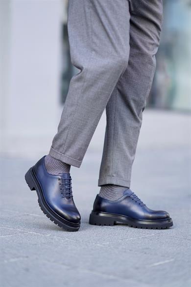 Osvaldo Lacivert Erkek Deri Ayakkabı