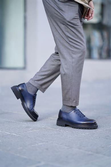 Osvaldo Lacivert Erkek Deri Ayakkabı