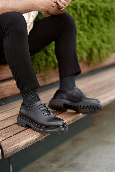 Osvaldo Siyah Erkek Deri Ayakkabı