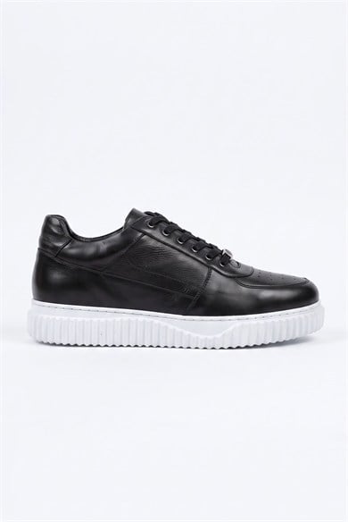 Pavlo Hakiki Deri Siyah Erkek Sneaker