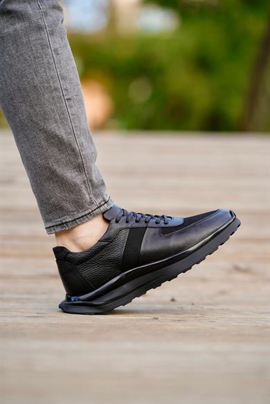 Renato Siyah Erkek Deri Ayakkabı