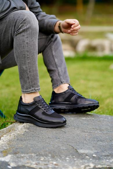 Renato Siyah Erkek Deri Ayakkabı