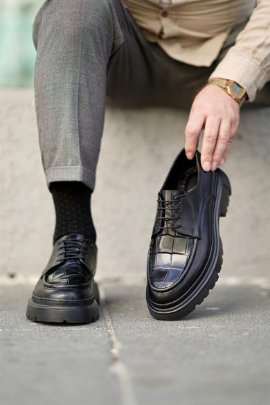 Robin Siyah Erkek Deri Ayakkabı