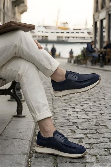 Silva Lacivert Erkek Deri Ayakkabı