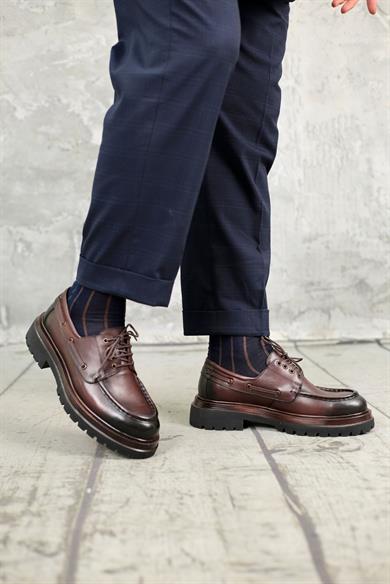 Stefan Kahverengi Erkek Deri Ayakkabı