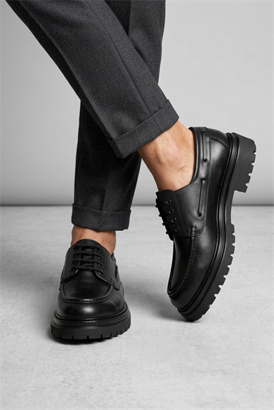 Stefan Siyah Erkek Deri Ayakkabı