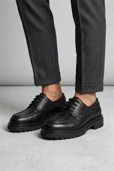 Stefan Siyah Erkek Deri Ayakkabı