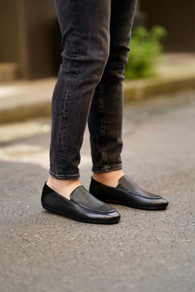 Timo Black Floater Men Leather Shoes