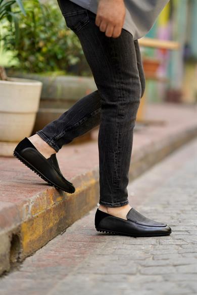 Timo Black Floater Men Leather Shoes